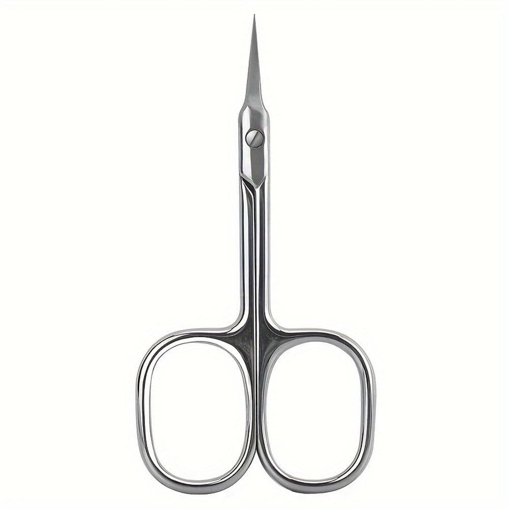 Nail Clippers Trimmer Manicure Tools Eyebrow Tools Remover Stainless Steel Curved Tip Thin Blade Cuticle Scissors,Shiny