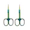 1-8pc Russian Manicure Scissors Cuticle Regrowth Cut Curved Tip Nail Cut Grooming Professional Stainless Steel Remover,Colorful 2pc view 1