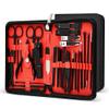 30 in 1 Manicure Cutters 30 Pcs Nail Clipper Set Household Steel Manicure Kit Nail Clippers Pedicure Nail Sciss,Black,Red 30 in 1,U view 1