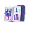 7-15pcs Colored Manicure Set Stainless Steel Eyebrow Repair and Beauty Nail Clippers Set Ear Spoon Pedicure Scissors Nail Tools,7PCS view 1