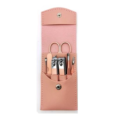 7/12/16pcs Manicure Cutters Nail Clipper Set Bag Household Rose Gold Ear Spoon Nail Clippers Pedicure Nail Scissors Tool Sharpe,7pcs lot