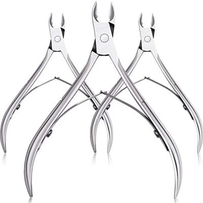 3 Pieces of Professional Cuticle Scissors Cuticle Cutter tip Stainless Steel Nail Clipper Nail Care Tools,Silver