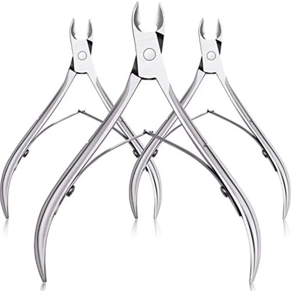 3 Pieces of Professional Cuticle Scissors Cuticle Cutter tip Stainless Steel Nail Clipper Nail Care Tools,Silver