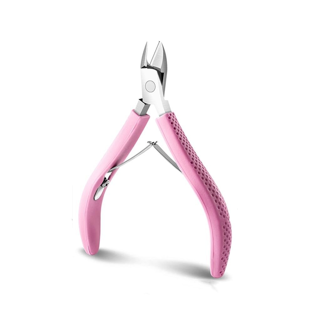 1pc Stainless Steel Cuticle Scissors Remover for Nails Art Clippers Nail Scissors Manicure Curved Tip Scissor,Pink