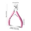 1pc Stainless Steel Cuticle Scissors Remover for Nails Art Clippers Nail Scissors Manicure Curved Tip Scissor,Pink view 2