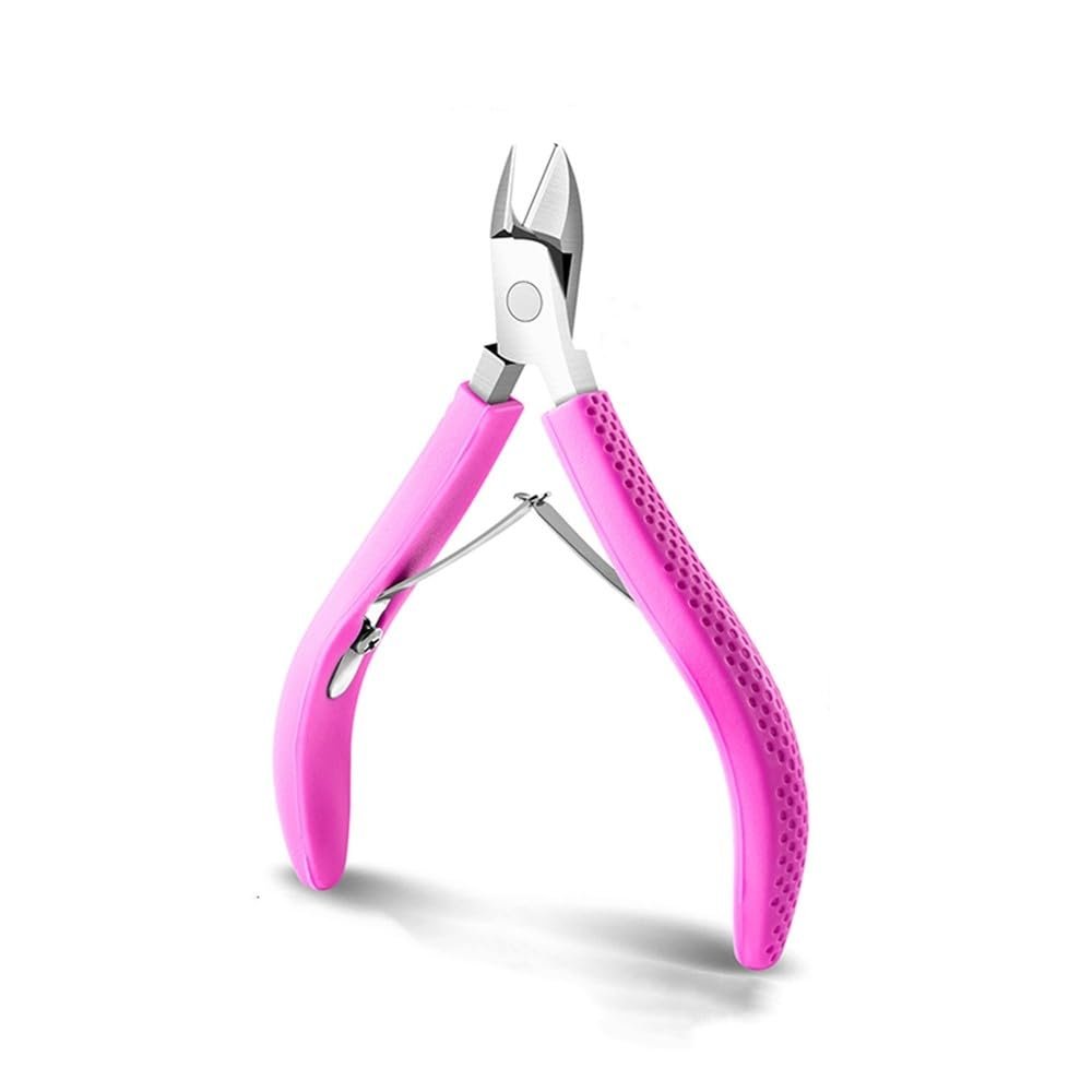 1pc Stainless Steel Cuticle Scissors Remover for Nails Art Clippers Nail Scissors Manicure Curved Tip Scissor,Rose Red