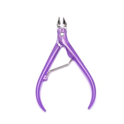 1 Pc Manicure Stainless Steel Scissors Nail Cuticle Clippers Plastic Handle,Purple
