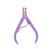 1 Pc Manicure Stainless Steel Scissors Nail Cuticle Clippers Plastic Handle,Purple view 1