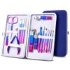7-15pcs Colored Manicure Set Stainless Steel Eyebrow Repair and Beauty Nail Clippers Set Ear Spoon Pedicure Scissors Nail Tools,15pcs view 1