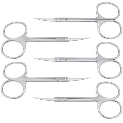 5 Piece, Stainless Steel Cuticle Scissors, Multi-Purpose Small Nail Clipper Blade Nail and Eyebrow, Eyelash, Nose Hair Trim,F33 5pcs