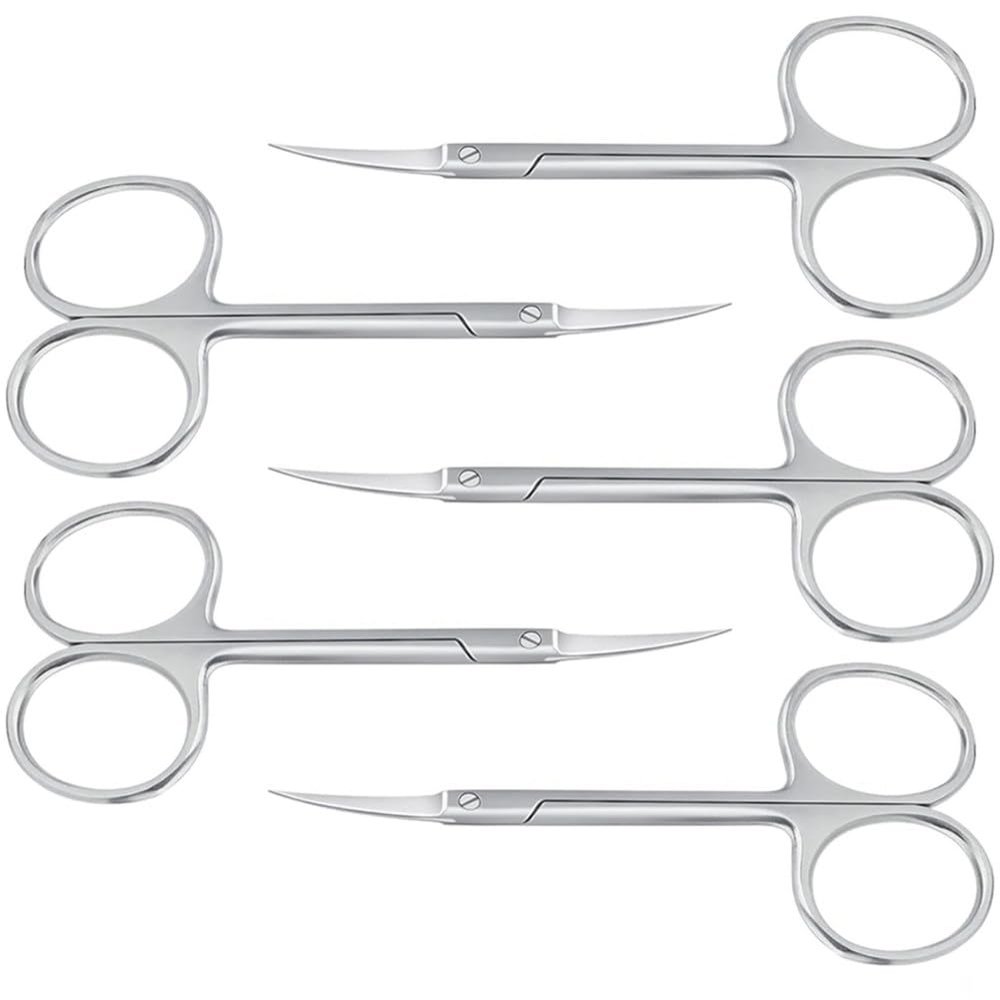 5 Piece, Stainless Steel Cuticle Scissors, Multi-Purpose Small Nail Clipper Blade Nail and Eyebrow, Eyelash, Nose Hair Trim,F33 5pcs