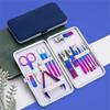 7/10/12/15Pcs Stainless Steel Manicure Kit Nail Clippers Set Manicure Professional Grooming Care Tool Leather Travel Case,10 pcs Set view 3