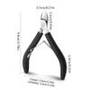 1pc Stainless Steel Cuticle Scissors Remover for Nails Art Clippers Nail Scissors Manicure Curved Tip Scissor,Black view 2