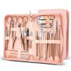 30 in 1 Manicure Cutters 30 Pcs Nail Clipper Set Household Steel Manicure Kit Nail Clippers Pedicure Nail Sciss,Pink 30 in 1,U view 1
