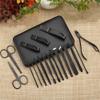 7/18 Pieces Black Nail Clipper Set Professional Stainless Steel Manicure Scissors Set with Travel Case,1pc view 3
