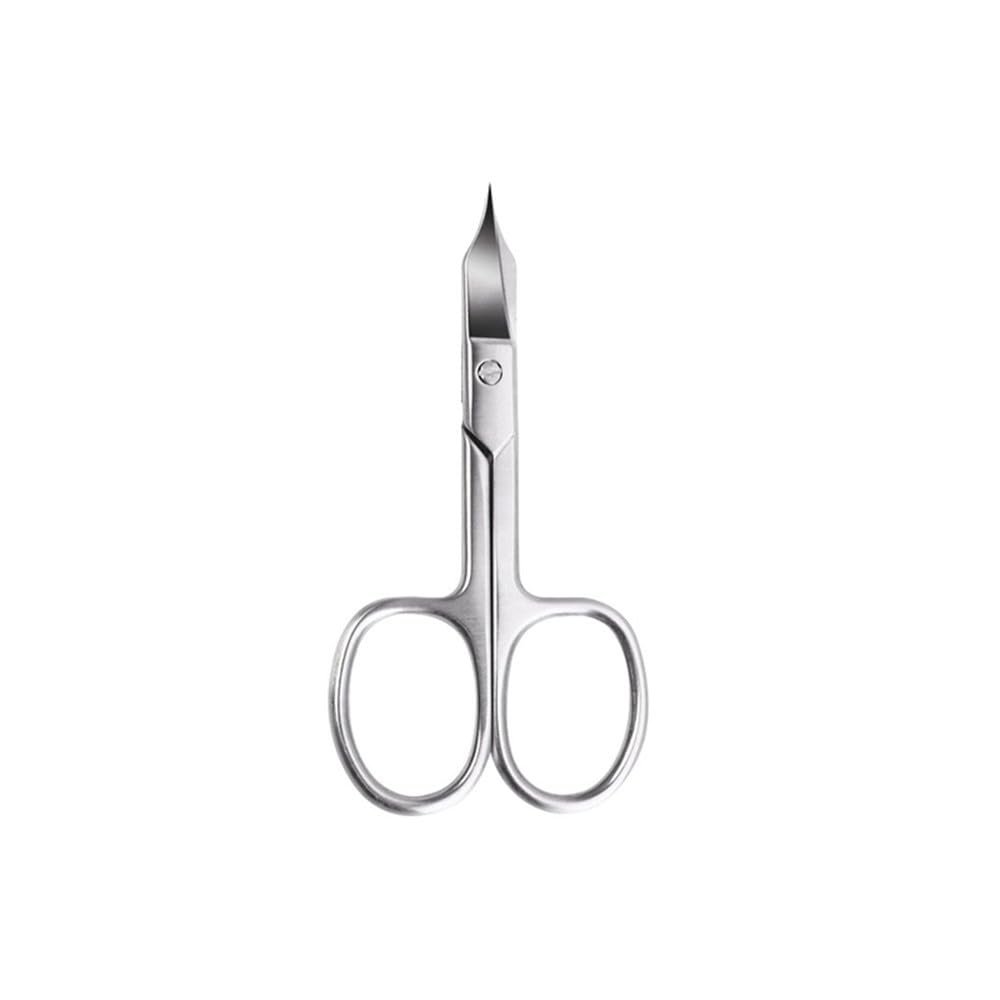 1Pcs Nail Scissors Stainless Steel Cuticle Pedicure Beauty for Eyebrow, Eyelash, Dry Skin Curved Blade,1Pcs Silvery