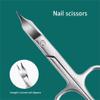 1Pcs Nail Scissors Stainless Steel Cuticle Pedicure Beauty for Eyebrow, Eyelash, Dry Skin Curved Blade,1Pcs Silvery view 3