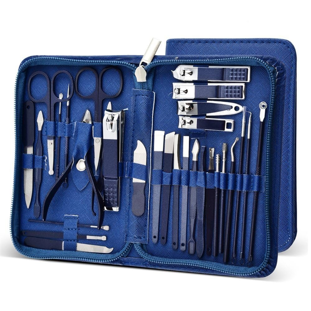 30 in 1 Manicure Cutters 30 Pcs Nail Clipper Set Household Steel Manicure Kit Nail Clippers Pedicure Nail Sciss,Blue 30 in 1,U