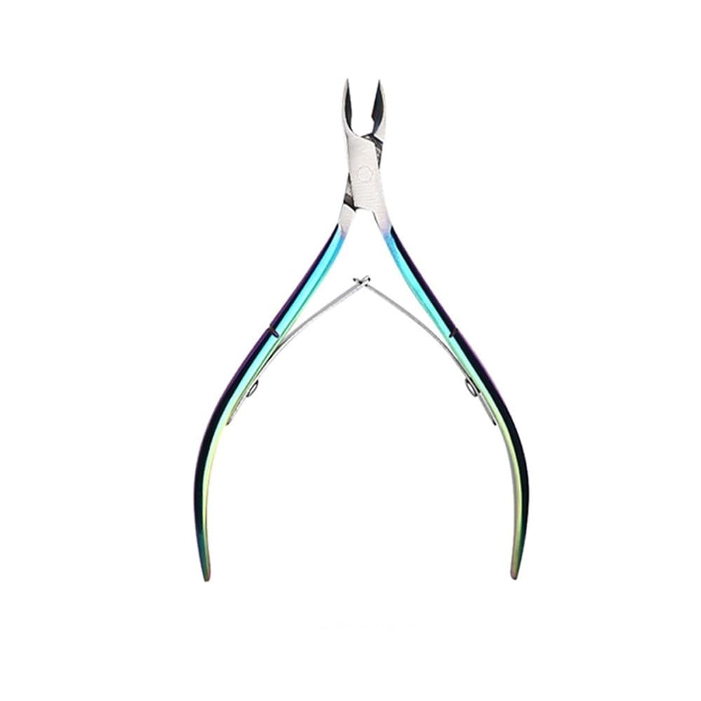 1Pc Stainless Steel Nail Cuticle Gradient Nipper Manicure Scissors Rainbow Metal Remover Care Pusher Pedicure Pliers,Nail Cuticle B01