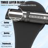 Dexspoeny 2 in 1 Back Shaver & Massage Cleaning Brush with Bendable Handle, Manual Stainless Steel Razor for Back & Body Hair Removal, Portable Wet Dry Body Groomer with 8 Pcs Replaceable Blades-Black view 4