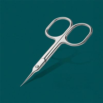 1 Piece Stainless Steel Straight Head Grooming Scissors for Facial Hair, Manicure, Nails, Beard, Eyebrows, Eyelashes, Cuticles,Silver,1PCS
