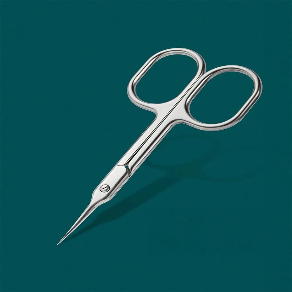 1 Piece Stainless Steel Straight Head Grooming Scissors for Facial Hair, Manicure, Nails, Beard, Eyebrows, Eyelashes, Cuticles,Silver,1PCS