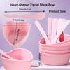 5 Sets Plastic Heart Shaped Facial Mask Mixing Bowl, Pink Facemask Bowl DIY Skin Care Mixing Tool Kit with Spatulas for Mud Masks, Home Salon, and Beauty Salon Use, Face Mask Applicator Tool(5 Pcs) view 2