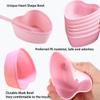 5 Sets Plastic Heart Shaped Facial Mask Mixing Bowl, Pink Facemask Bowl DIY Skin Care Mixing Tool Kit with Spatulas for Mud Masks, Home Salon, and Beauty Salon Use, Face Mask Applicator Tool(5 Pcs) view 4