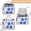Adornori Starfish and Seashells Travel Toiletry Bag for Women Large Capacity Wide-open Makeup Organizer Cosmetic Travel Bags for Toiletries, Nautical Coastal view 2