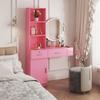 Pink Modern Simple Hair Desk, Multi Layer Storage Space view 2