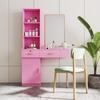 Pink Modern Simple Hair Desk, Multi Layer Storage Space view 3