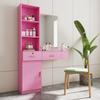Pink Modern Simple Hair Desk, Multi Layer Storage Space view 4