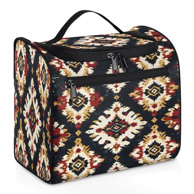 Adornori Vintage Travel Toiletry Bag for Women Large Capacity Wide-open Makeup Organizer Cosmetic Travel Bags for Toiletries, Floral