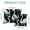 2Pcs Art Swan Flower-1595 Pocket Cosmetic Bag for Purses, Waterproof Makeup Bag Cosmetic Pouch, Portable No Zipper Makeup Bag view 2