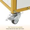 Beauty Salon Storage Trolley Cart,with Lockable Rolling Wheels,Metal e Marbled Board,Drawer Barber Salon Furniture,White view 4