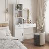 White Modern Simple Hair Desk, Multi Layer Storage, Large Storage Space view 2