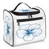 Adornori Blue Travel Toiletry Bag for Women Large Capacity Wide-open Makeup Organizer Cosmetic Travel Bags for Toiletries, Floral view 1