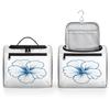 Adornori Blue Travel Toiletry Bag for Women Large Capacity Wide-open Makeup Organizer Cosmetic Travel Bags for Toiletries, Floral view 4