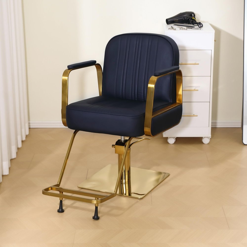 Beauty Salon Barber Chair 360 Swivel Height Adjustable with Footrest for Men Women Black
