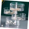 Alipis 2Pcs Clear Multi Tier Rotating Makeup Organizer Space Saving Cosmetic Storage Rack for Vanity Bathroom and Dressing Table Versatile and Stable Design for Easy Access and present view 4