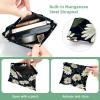 2Pcs White Daisy-251 Pocket Cosmetic Bag for Purses, Waterproof Makeup Bag Cosmetic Pouch, Portable No Zipper Makeup Bag view 3