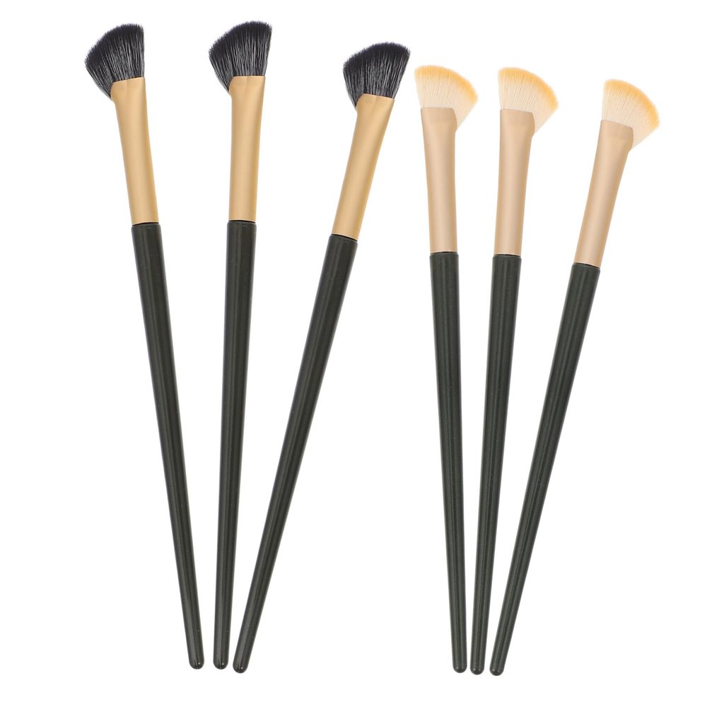 DEARMAMY 6pcs Angled Eyeliner and Concealer Brushes for Precise under Eye Makeup and Brow Definition Includes and Brushes for Women and Girls