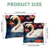 2Pcs Flowers and Swans-1586 Pocket Cosmetic Bag for Purses, Waterproof Makeup Bag Cosmetic Pouch, Portable No Zipper Makeup Bag view 2
