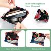 2Pcs Flowers and Swans-1586 Pocket Cosmetic Bag for Purses, Waterproof Makeup Bag Cosmetic Pouch, Portable No Zipper Makeup Bag view 3