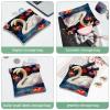 2Pcs Flowers and Swans-1586 Pocket Cosmetic Bag for Purses, Waterproof Makeup Bag Cosmetic Pouch, Portable No Zipper Makeup Bag view 4