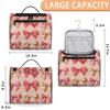 Adornori Bow Travel Toiletry Bag for Women Large Capacity Wide-open Makeup Organizer Cosmetic Travel Bags for Toiletries, Cute view 2