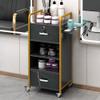 Locking Salon Storage Cabinet,Beauty Barber Salon Styling Station Organizer Equipment with 3 Hair Dryer Holder, 2 Drawers for Beauty Spa Barber Shop,Black view 1