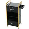 Locking Salon Storage Cabinet,Beauty Barber Salon Styling Station Organizer Equipment with 3 Hair Dryer Holder, 2 Drawers for Beauty Spa Barber Shop,Black view 2