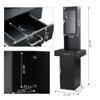 Classic Barber Station, Salon Station with Locking Drawer, Glass Door, Storage Cabinets, Dryer Holders, Wood Hair Styling Equipment, Black view 3