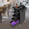 Salon Rolling Trolley with Wheels, Hairdresser Barber Shop Tool Storage Cart w/5 Drawers 2 Hair Dryer Holder for Hair Stylist Hairdresser Beauty Tattoo view 4